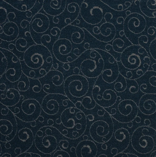 Contessa Scroll Dark Blue Carpet